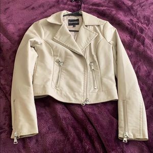 Nude faux leather jacket